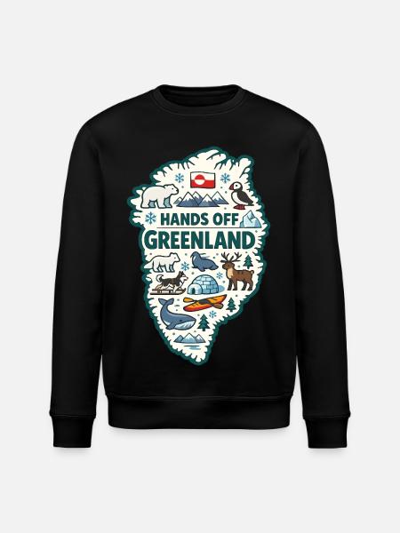 Hænderne væk fra Grønland Europa Solidaritet - Stanley/Stella økologisk unisex-sweatshirt ROLLER - sort