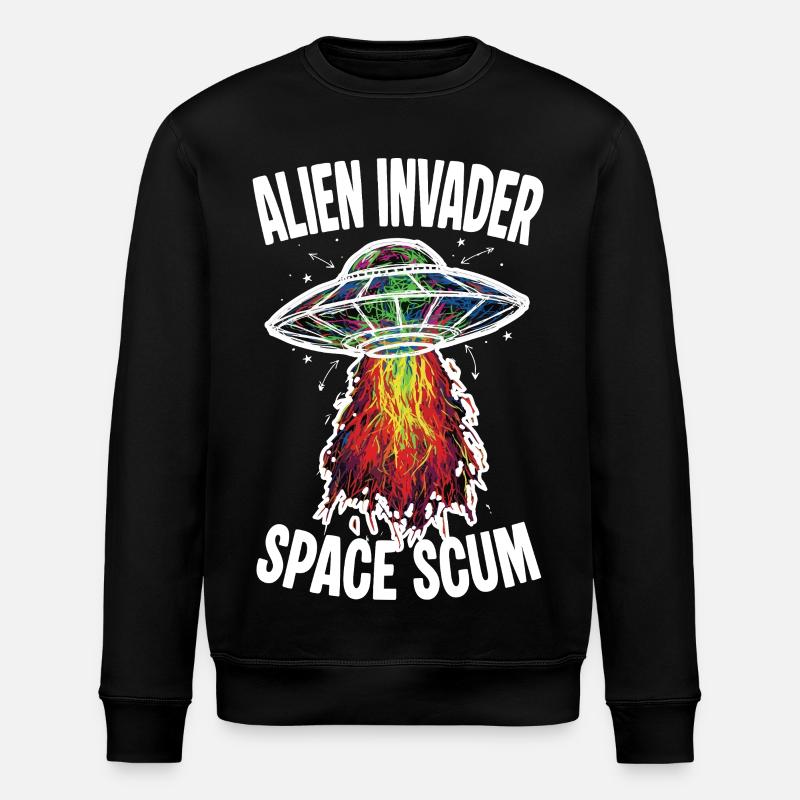 OVNI Alien Invader Space Scum Scribble - Sweat bio ROLLER Stanley/Stella Unisexe - noir