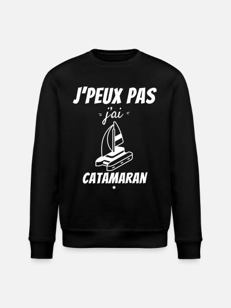 I can't I have Catamaran - Stanley/Stella ROLLER Unisex Organic Sweatshirt - black