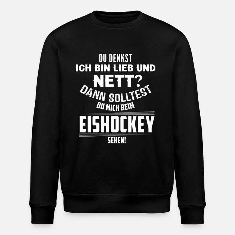 LiebNettEishockey - Stanley/Stella Unisex Bio-Sweatshirt ROLLER - Schwarz