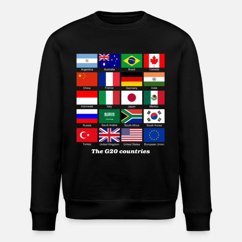 Drapeau G20 - Sweat bio ROLLER Stanley/Stella Unisexe - noir