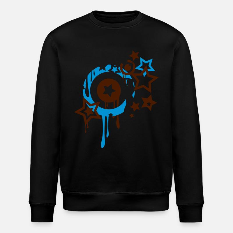 Sterne und Kreise schmelzen - Stanley/Stella Unisex Bio-Sweatshirt ROLLER - Schwarz