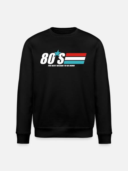 80s Decade Graphic - Stanley/Stella ROLLER Unisex Organic Sweatshirt - black