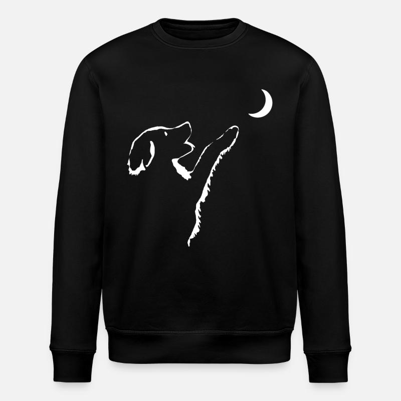 Chien regarde la lune - Sweat bio ROLLER Stanley/Stella Unisexe - noir