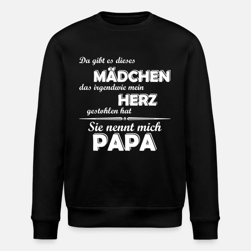 Papa das herz gestohlen - Stanley/Stella Unisex Bio-Sweatshirt ROLLER - Schwarz