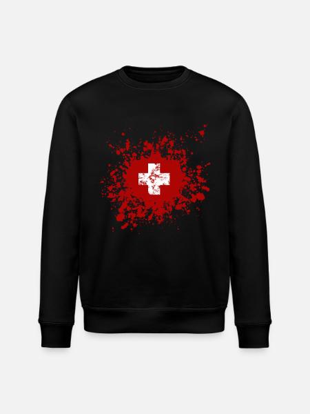 Switzerland - Schweiz - Stanley/Stella Unisex Bio-Sweatshirt ROLLER - Schwarz