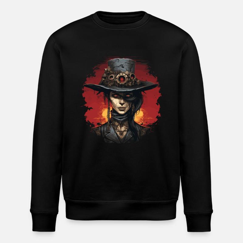 Emo Steampunk Girl - Stanley/Stella ROLLER Unisex Organic Sweatshirt - black