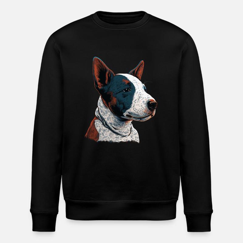 Englischer Bullterrier Welpe - Stanley/Stella Unisex Bio-Sweatshirt ROLLER - Schwarz