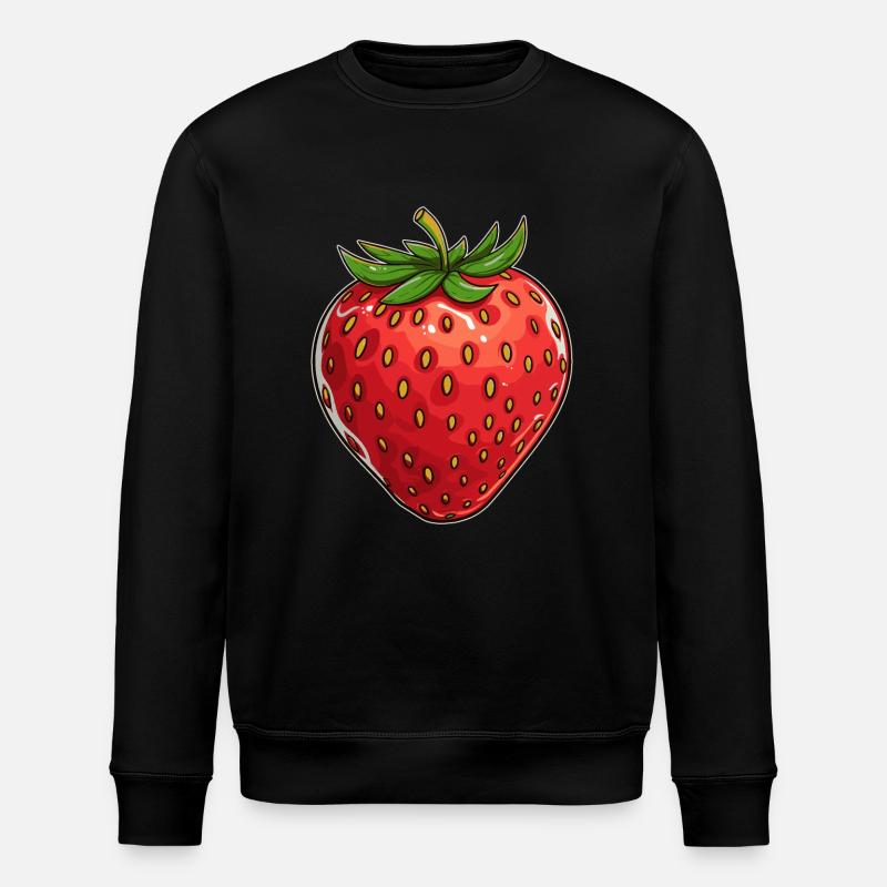 Strawberry - Stanley/Stella ROLLER Unisex Organic Sweatshirt - black