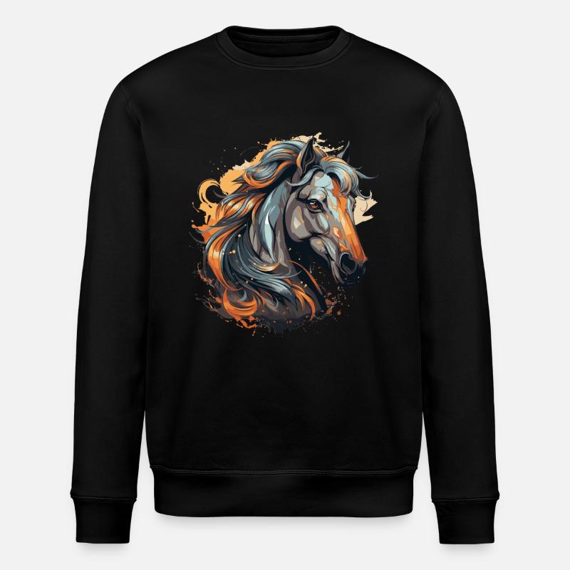Portrait de cheval - Sweat bio ROLLER Stanley/Stella Unisexe - noir
