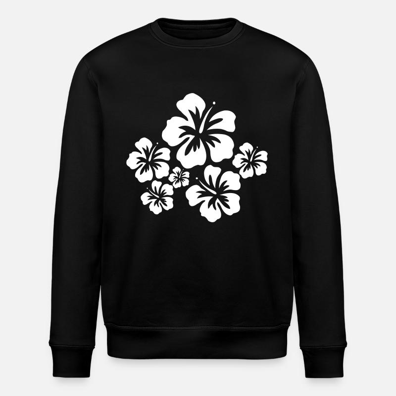 Tropical Hibiscus Flower - Stanley/Stella ROLLER Unisex Organic Sweatshirt - black