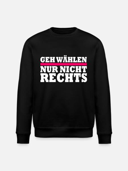 GEH WÄHLEN - Stanley/Stella Unisex Bio-Sweatshirt ROLLER - Schwarz
