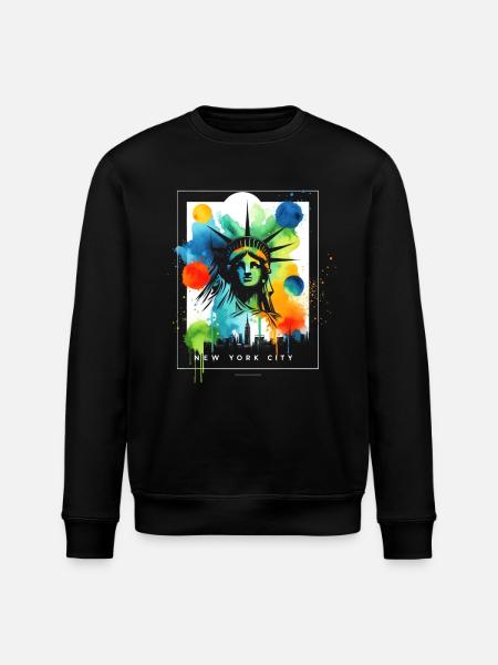 Vibrant NYC Liberty - Stanley/Stella ROLLER Unisex Organic Sweatshirt - black