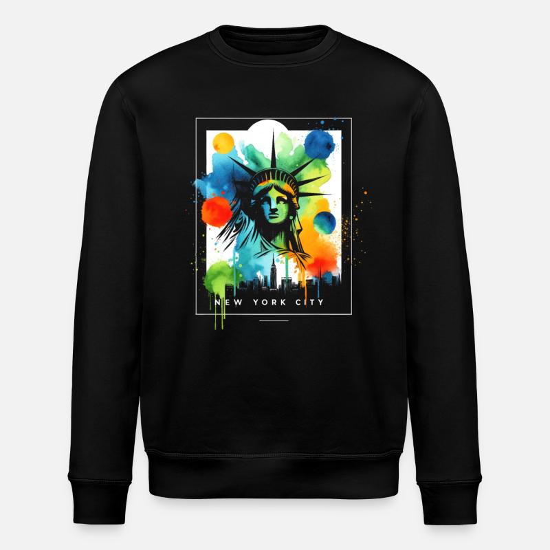 Vibrant NYC Liberty - Stanley/Stella ROLLER Unisex Organic Sweatshirt - black