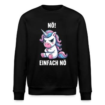 Nö Einfach Nö Einhorn Einhörner Einhornfan Unicorn - Stanley/Stella Unisex Bio-Sweatshirt ROLLER - Schwarz - Vorne - Nik (191cm)