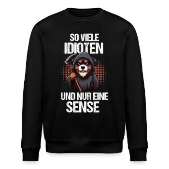 So Viele Idioten Australian Shepherd Aussie hund - Stanley/Stella Unisex Bio-Sweatshirt ROLLER - Schwarz - Vorne - Nik (191cm)