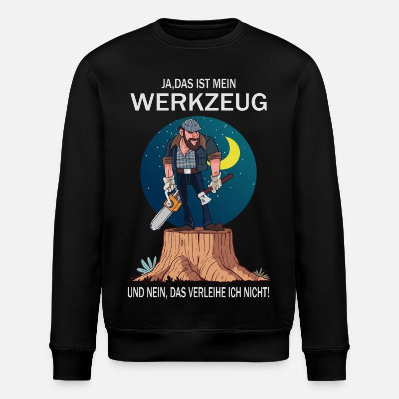 Lumberjack and his tools - Stanley/Stella ROLLER Unisex Organic Sweatshirt - black