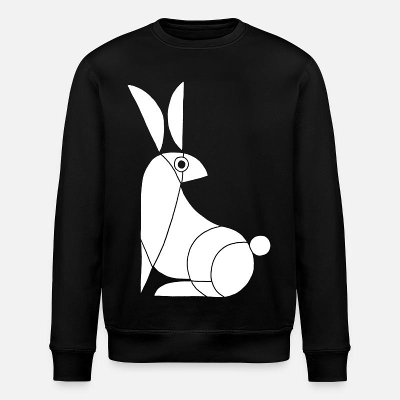 Funny White Rabbit - Stanley/Stella ROLLER Unisex Organic Sweatshirt - black