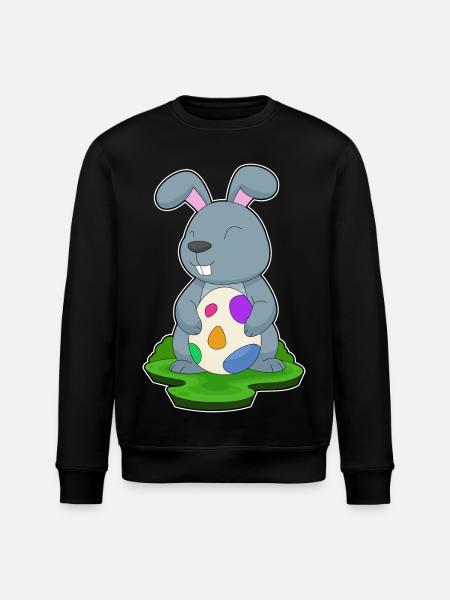 Bunny Easter Easter Egg - Stanley/Stella ROLLER Unisex Organic Sweatshirt - black