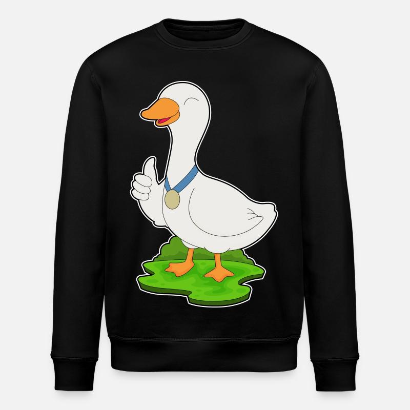Duck Medal - Stanley/Stella ROLLER Unisex Organic Sweatshirt - black