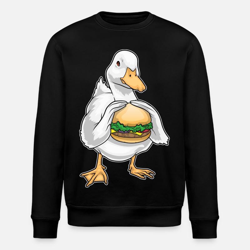 Ente Cheeseburger - Stanley/Stella Unisex Bio-Sweatshirt ROLLER - Schwarz
