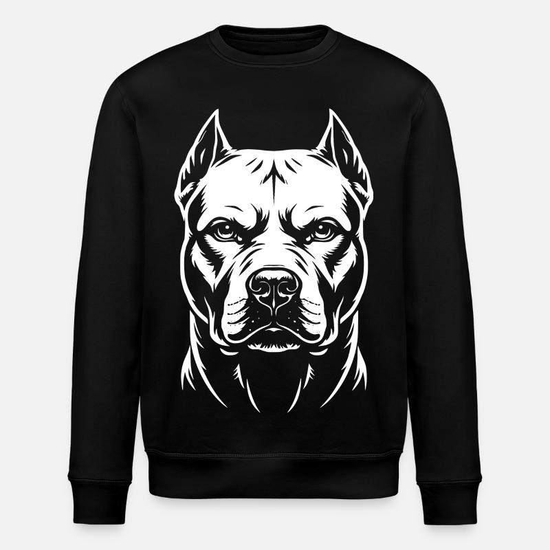 Pitbull Kopf  - Stanley/Stella Unisex Bio-Sweatshirt ROLLER - Schwarz