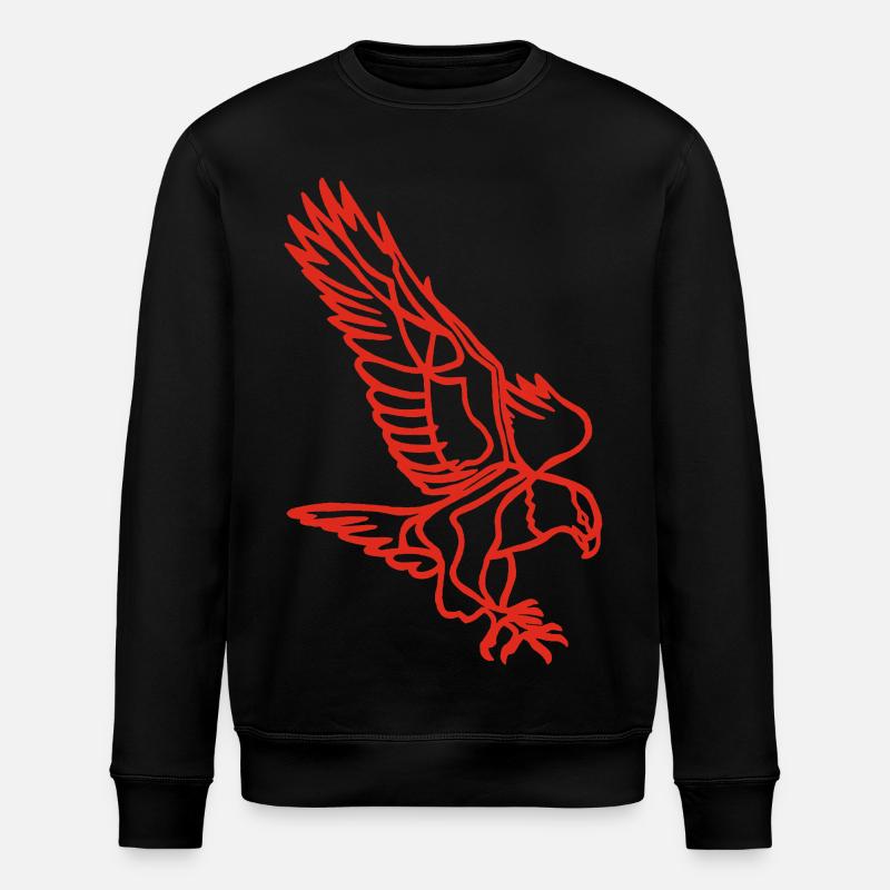 Red eagle in flight - Stanley/Stella ROLLER Unisex Organic Sweatshirt - black
