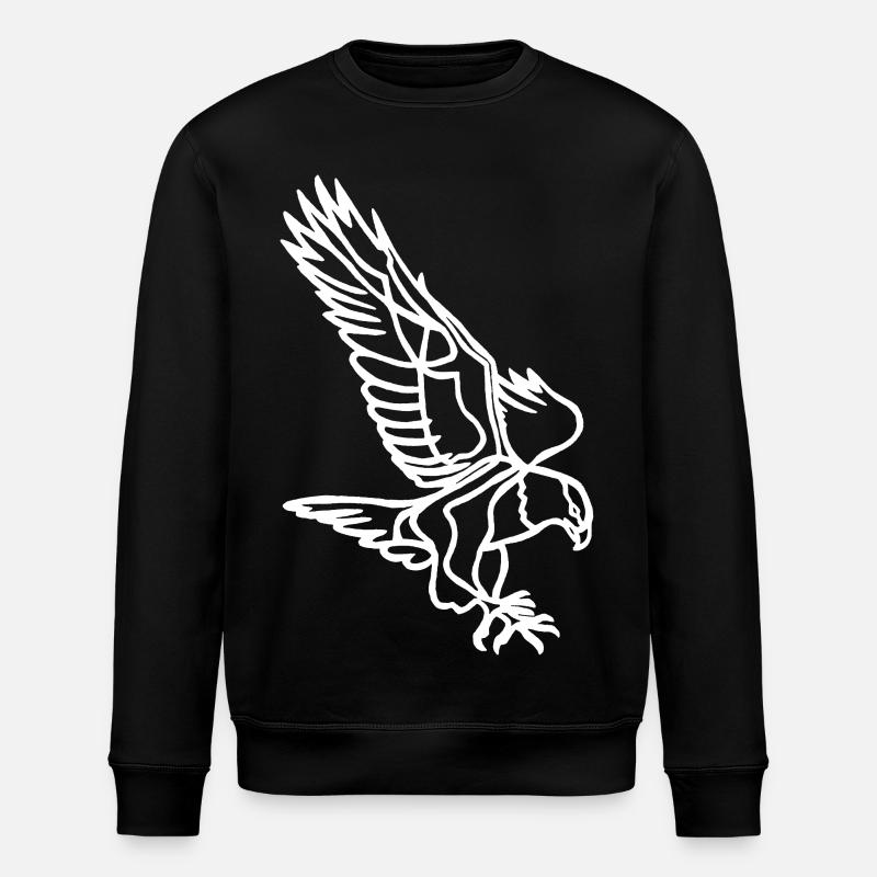 Weißer Adler im Flug - Stanley/Stella Unisex Bio-Sweatshirt ROLLER - Schwarz
