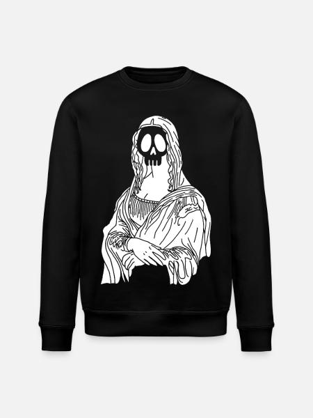 Mona Lisa Skull (White) - Stanley/Stella ROLLER Unisex Organic Sweatshirt - black