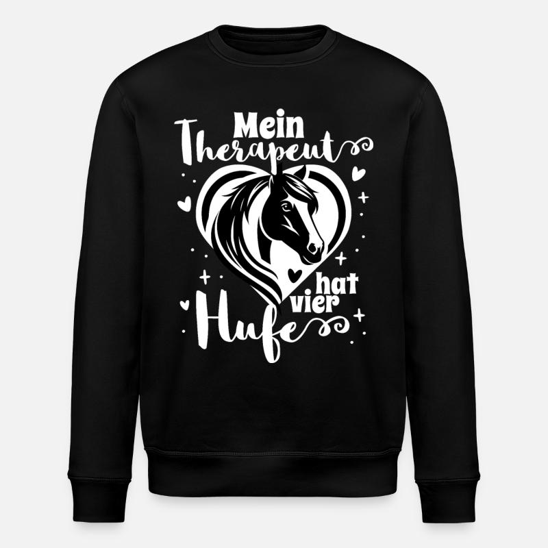 Funny Horses Saying - Stanley/Stella ROLLER Unisex Organic Sweatshirt - black