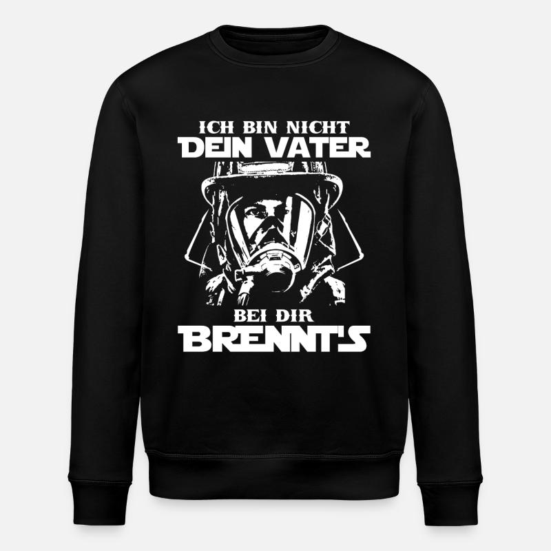 Fire fireman firefighter wife gift - Stanley/Stella ROLLER Unisex Organic Sweatshirt - black
