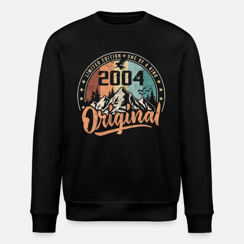 Original 2004 Retro Birthday Gift Born in 2004 - Stanley/Stella ROLLER Unisex Organic Sweatshirt - black