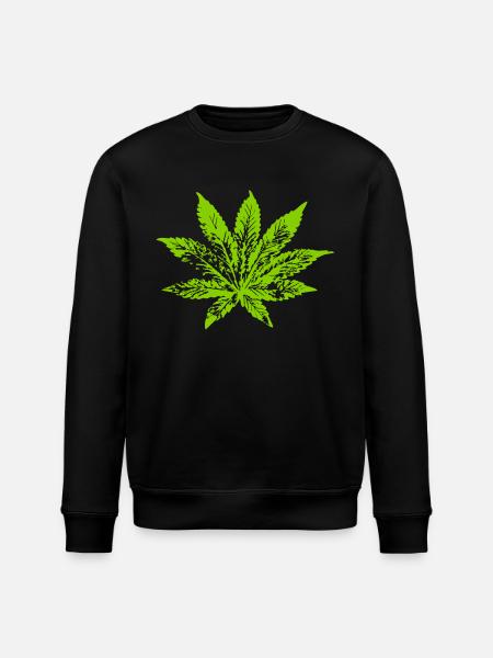078 cannabisblatt - Stanley/Stella Unisex Bio-Sweatshirt ROLLER - Schwarz