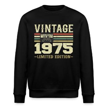 Vintage 1975 Rétro Cadeau D’anniversaire 1975 - Sweat bio ROLLER Stanley/Stella Unisexe - noir - Devant - Nik (191cm)