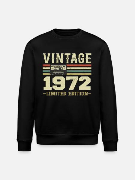 Vintage 1972 Retro 1972 fødselsdagsgave - Stanley/Stella økologisk unisex-sweatshirt ROLLER - sort