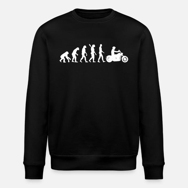 motorcycle evolution graphic - Stanley/Stella ROLLER Unisex Organic Sweatshirt - black