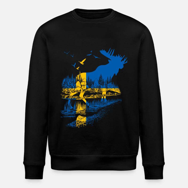 SCHWEDEN ELCH - Stanley/Stella Unisex Bio-Sweatshirt ROLLER - Schwarz