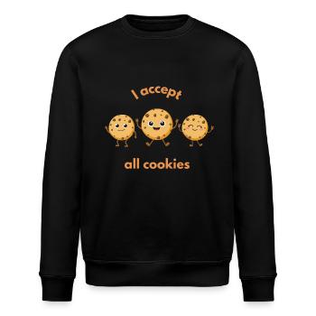 J’accepte tous les cookies - Sweat bio ROLLER Stanley/Stella Unisexe - noir - Devant - Nik (191cm)