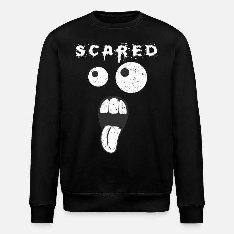 Scared Funny Graphic - Stanley/Stella ROLLER Unisex Organic Sweatshirt - black