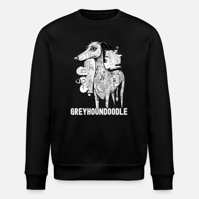 Greyhoundoodle Ein Windhund aus Kritzeleien - Stanley/Stella Unisex Bio-Sweatshirt ROLLER - Schwarz