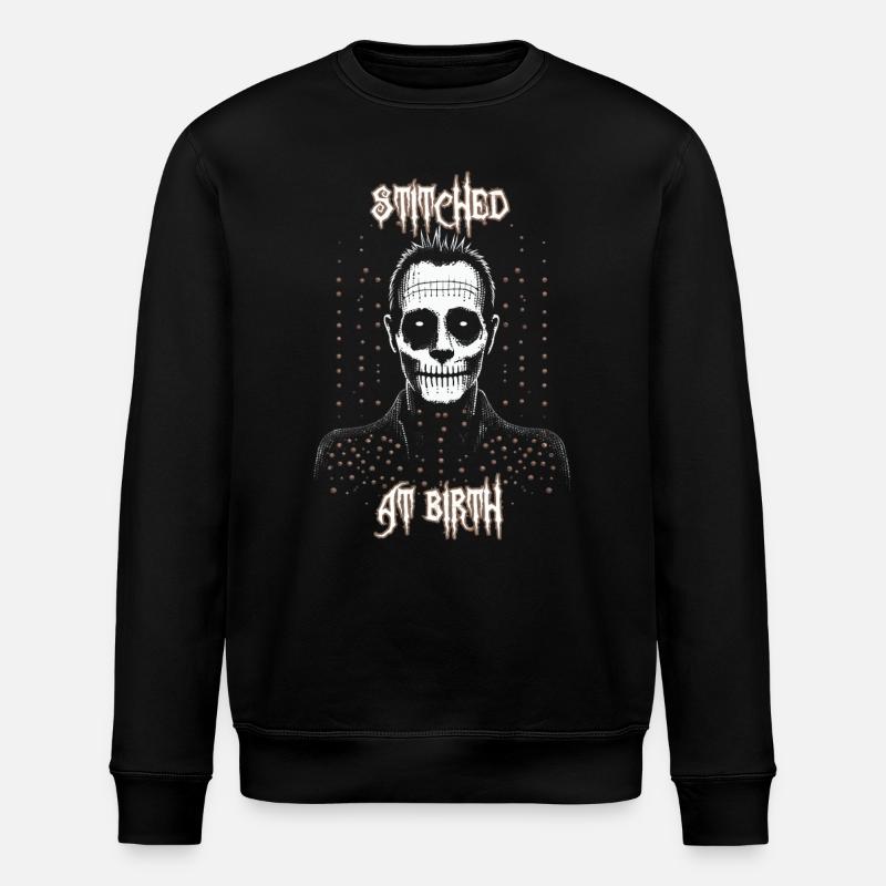Stitched At Birth Franken monster - Stanley/Stella ROLLER Unisex Organic Sweatshirt - black