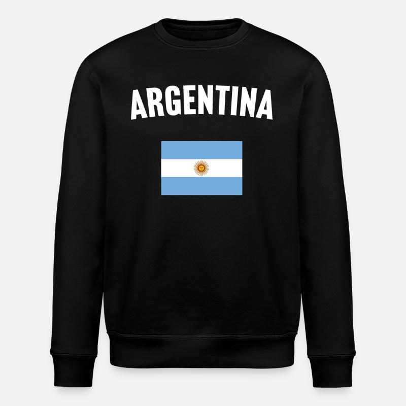 Argentinien Flagge - Stanley/Stella Unisex Bio-Sweatshirt ROLLER - Schwarz