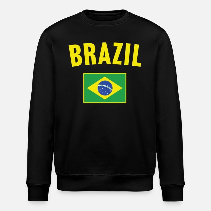 Brasilien Flagge - Stanley/Stella Unisex Bio-Sweatshirt ROLLER - Schwarz