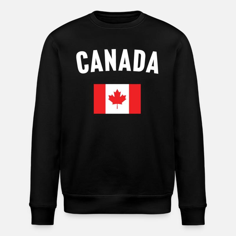 Canada Flag - Stanley/Stella ROLLER Unisex Organic Sweatshirt - black