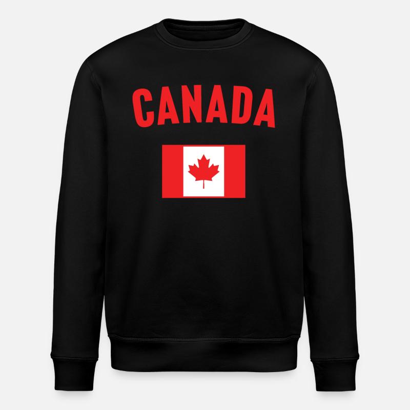 Canada Flag - Stanley/Stella ROLLER Unisex Organic Sweatshirt - black