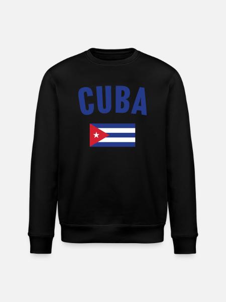 Cuba Flag - Stanley/Stella ROLLER Unisex Organic Sweatshirt - black