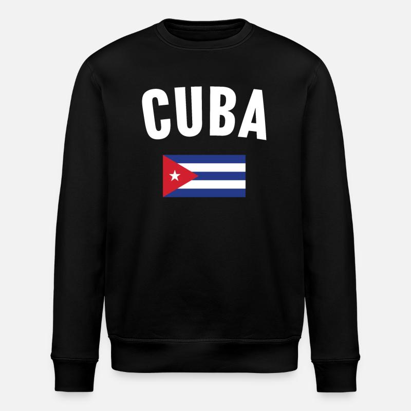 Cuba Flag - Stanley/Stella ROLLER Unisex Organic Sweatshirt - black