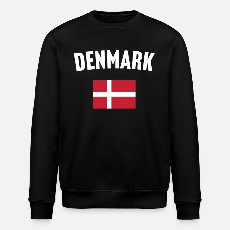 Denmark Flag - Stanley/Stella ROLLER Unisex Organic Sweatshirt - black