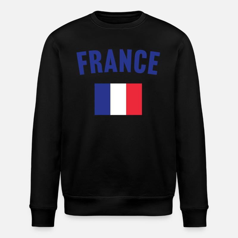 Frankreich Flagge - Stanley/Stella Unisex Bio-Sweatshirt ROLLER - Schwarz