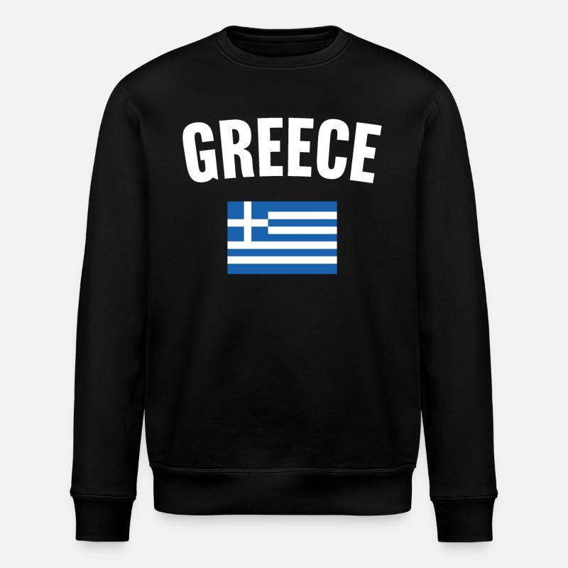 Greece Flag - Stanley/Stella ROLLER Unisex Organic Sweatshirt - black